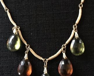 Vintage Sarah Coventry Gold Triple Tear Depp Necklace