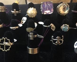 Collection of Rings -
 Mostly Sterling Silver