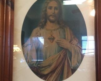 Large Vintage Sacred  Heart of Jesus