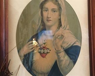 Large Vintage Immaculate Heart of Mary