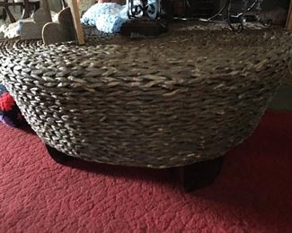 Large Round Wicker Coffee Table