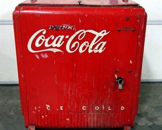 Vintage Coca-Cola Top Loading Cooler On Wheels, 36"H x 31"W x 25"L