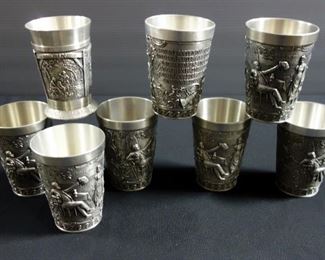 Frieling-Zinn German Pewter Cups, Qty 8