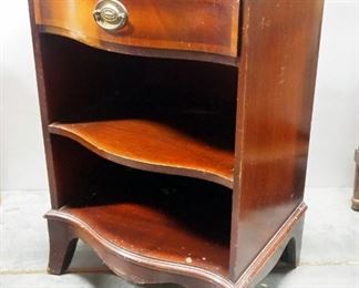 Antique Fancher Furniture Mahogany Single Drawer Side Table, Dovetail Construction, 28.5" H x 18" W x 14.5" D