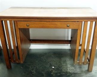 Solid Wood Mission Style Single Drawer Desk, 30.5" H x 48" W x 24" D