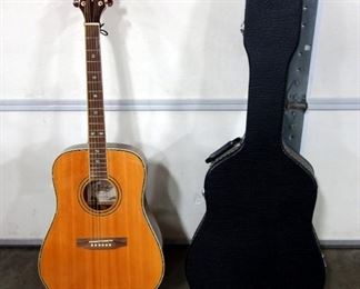 Copley 6 String Acoustic Guitar Model CA -58, Includes Simba Felt Lined Guitar Case And Simba ST-3000 Tuner