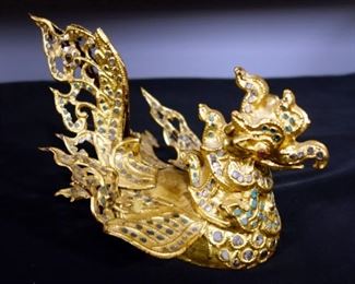 Asian Dragon Trinket Box, Gold Toned Wire Tree And More