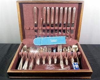 Prestige Silver Plated Utensil Set In Box, Approx 70 Pieces