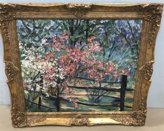 Azaleas Painting on Board by Bettye Bittel