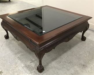 Reproduction Ball-n-Claw Square Coffee Table