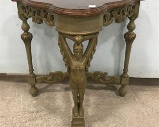 Vintage Figural Demi Lune Wall Console