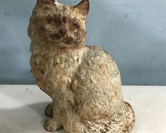 Vintage Iron Cast Cat Statue