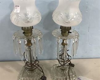 Vintage Globe Glass Table Lamps