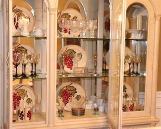 Light Wood China Cabinet and China