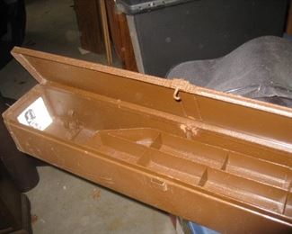 Vintage metal fly rod box with tackle storage