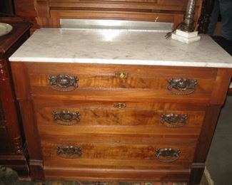 Victorian dresser with marble top and mirror (not attached)