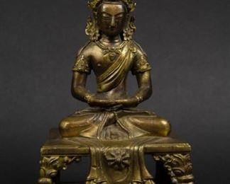 A Gilt Bronze Figure of Amitayus