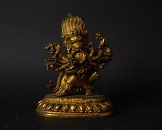 A Gilt Bronze Figure of Yamantaka