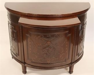 Antique Adams Style Demilune Cabinet