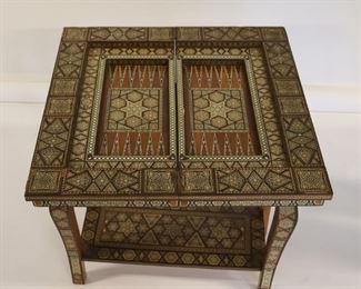 Antique And Finely Inlaid Moroccan Game Table