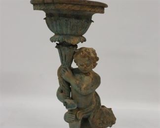 Antique Patinated Metal Figural Planter