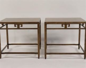 BAKER Signed Pair Of Asian Modern Style Tables