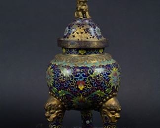 Cloisonne Tripod Censer