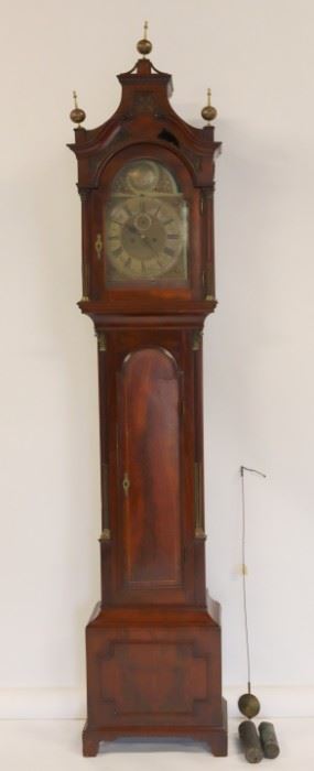 David Lestourgen Signed Mahogany Tallcase Clock