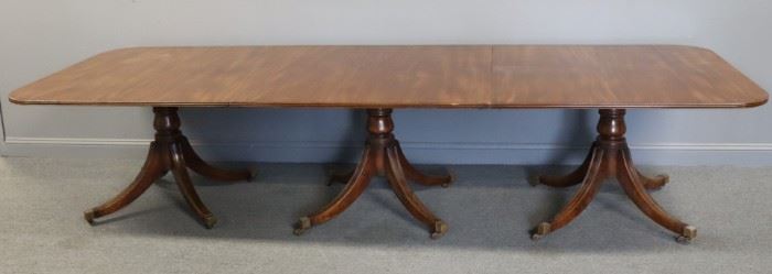 George III Triple Pedestal Mahogany Table