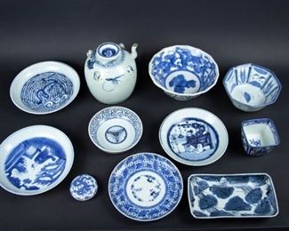 Grouping of Assorted Blue White Porcelain