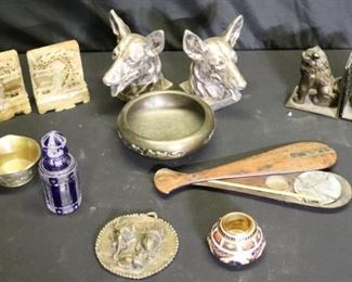 Grouping Of Miscellaneous Antique Cabinet Items