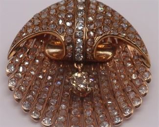 JEWELRY Antique kt Gold and Diamond Shell Form