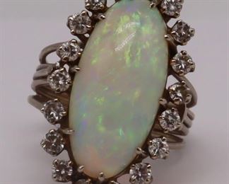 JEWELRY Israeli kt Gold Opal and Diamond Ring