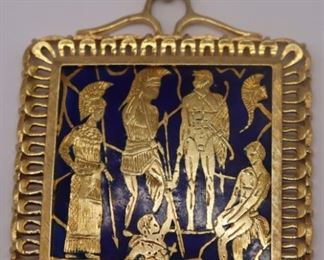JEWELRY Italian BREV kt Gold and Enamel Pendant