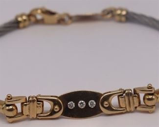 JEWELRY Italian kt Gold and Diamond Bracelet