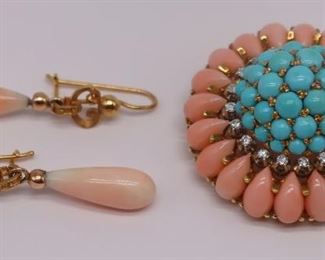 JEWELRY Italian kt Gold Coral Turquoise