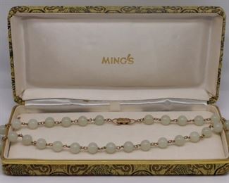JEWELRY kt Gold and Celadon Jade Necklace
