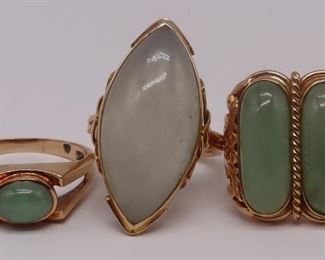JEWELRY kt Gold and Jade Rings