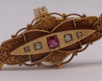 JEWELRY kt Gold Ruby and Diamond Ring
