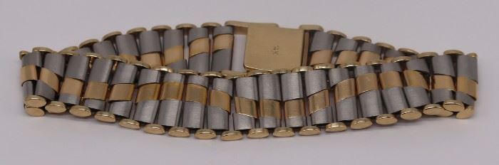 JEWELRY Mens kt Gold and Stainless Bracelet