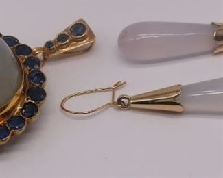 JEWELRY Moonstone and Sapphire Pendant