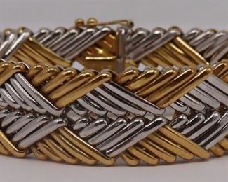 JEWELRY Signed Italian k BiColor Gold Bracelet