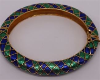 JEWELRY Signed kt Gold and Enamel Bracelet