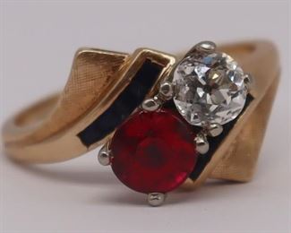 JEWELRY Vintage kt Gold Toi et Moi Ring