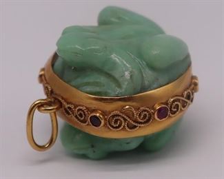 JEWELRYkt Gold Mounted Frog PendantCharm