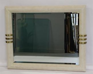 Karl Springer Style Brass Mounted Mirror