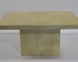 Karl Springer Style Goat Skin Pedestal Table