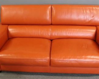 Maurice Villency Signed Leather Sofa