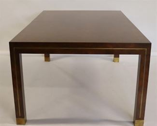 MIDCENTURY Brass Inlaid Walnut Table