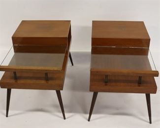 MIDCENTURY Pair Of Tiered End Tables